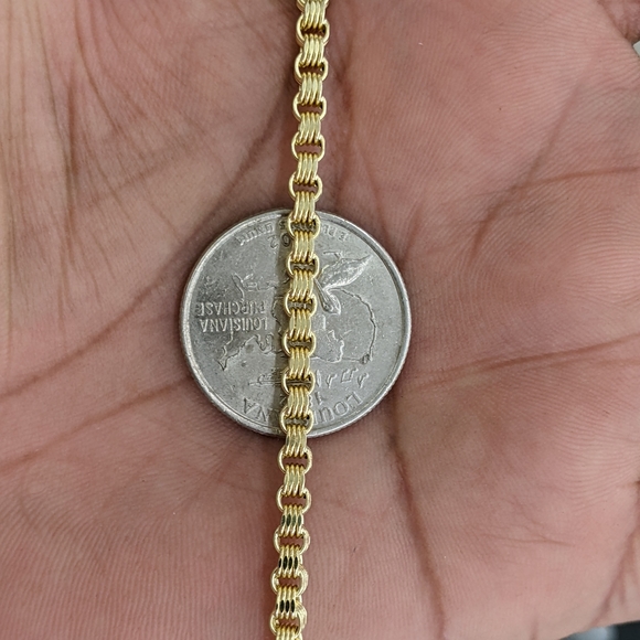 10kt Real Gold Byzantine Box Style Chain 3.3 MM 22 Inches - Picture 10 of 10